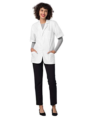 Adar Universal Unisex Lab Coats - Short Sleeve 31" Consultation Lab Coat - 2816 - White - M