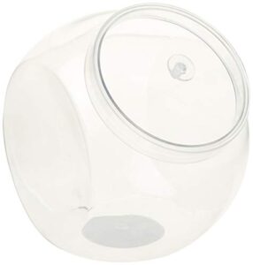 amscan 410017 clear slanted plastic jar with lid | 80 oz | 1 pc