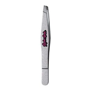 revlon x barbie slant tip tweezer, stainless steel hair removal makeup tool (packaging may vary)