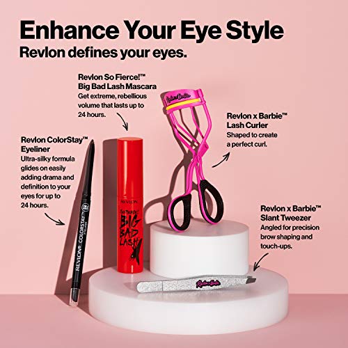 Revlon x Barbie Slant Tip Tweezer, Stainless Steel Hair Removal Makeup Tool (Packaging May Vary)