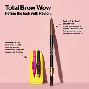 Revlon x Barbie Slant Tip Tweezer, Stainless Steel Hair Removal Makeup Tool (Packaging May Vary)