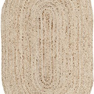 SAFAVIEH Cape Cod Collection Area Rug - 4' x 6' Oval, Natural, Handmade Flat Weave Jute, Ideal for High Traffic Areas in Living Room, Bedroom (CAP252A)