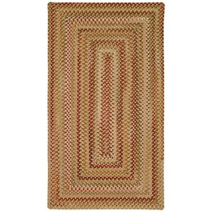 capel manchester gold hues 4' 0" x 6' 0" concentric rectangle braided rug
