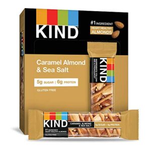 kind bars, caramel almond & sea salt, healthy snacks, gluten free, low sugar, 6g protein, 12 count