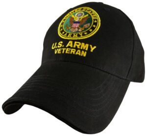 eagle crest u.s. army veteran cap , black , adjustable