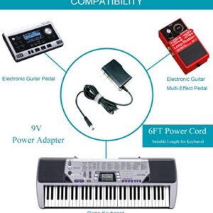 6ft Extra Long AC Adapter for Casio CTK-573 CTK-591 Keyboard Wall Charger Power Supply Cord PSU