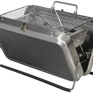 Kikkerland BQ01 Portable BBQ Suitcase, Silver