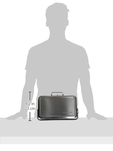 Kikkerland BQ01 Portable BBQ Suitcase, Silver