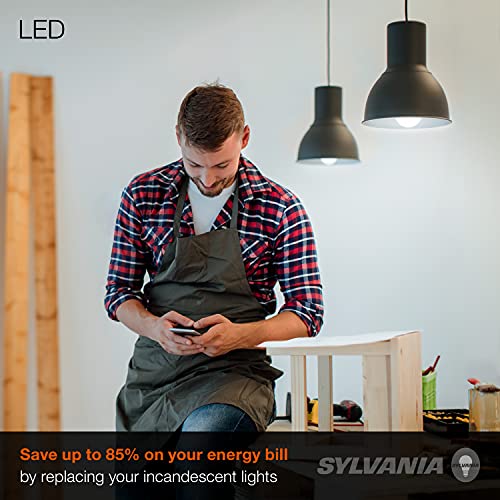 SYLVANIA LED Light Bulb, 60W Equivalent A19, Efficient 8.5W, Medium Base, Frosted Finish, 800 Lumens, Bright White - 4 Pack (79704)