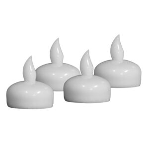 modgy led floating tealight candles flameless battery operated flickering light candle, water-activated, white, set of 4