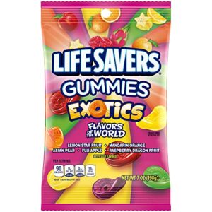 life savers exotics gummy candy, 7 oz bag