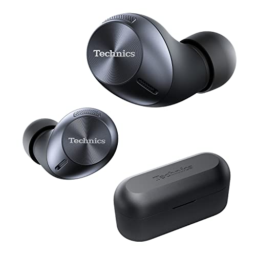 Technics True Wireless Multipoint Bluetooth Earbuds with Microphone, HiFi, Clear Calls, Long Battery Life, Lightweight Comfort Fit, Alexa Built In, EAH-AZ40-K (Black)