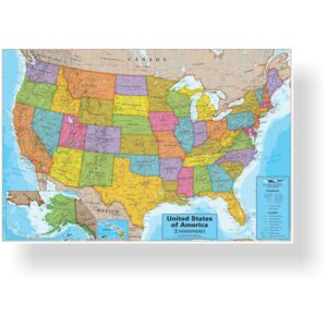 Waypoint Geographic USA ScrunchMap, Portable, Easy-to-Store USA Map, Water and Tear-Resistant Map, Eco-Conscious Unique Gifts, Storage Bag Included, 24" H x 36" W