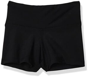 capezio girls team basic gusset athletic shorts, black, 4 5 us