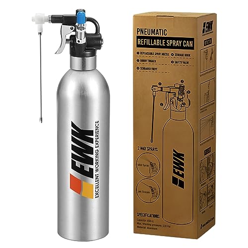 EWK Patented Aluminum Refillable Aerosol Spray Can, Pneumatic Compressed Air Sprayer for Lubrication and Anti-Rust