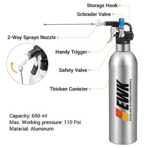 EWK Patented Aluminum Refillable Aerosol Spray Can, Pneumatic Compressed Air Sprayer for Lubrication and Anti-Rust