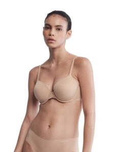 calvin klein women's perfectly fit lightly lined t-shirt bra with memory touch, bare, 36b