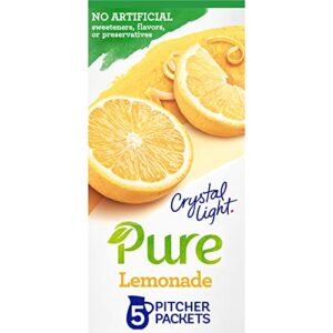 crystal light pure lemonade naturally flavored powdered drink mix 5 count pitcher packets