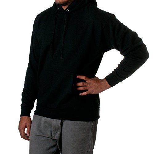 Hanes mens Pullover Ecosmart Hooded Sweatshirt, Black, Small US