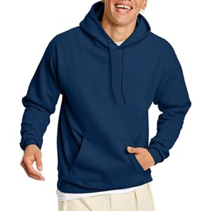 hanes men's pullover ecosmart hooded sweatshirt, navy, xx-large