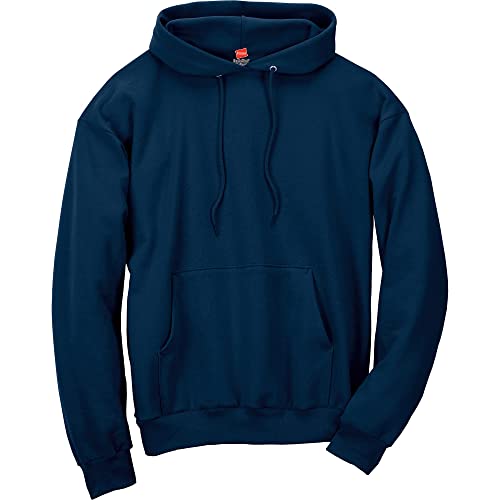 Hanes Men's Pullover EcoSmart Hooded Sweatshirt, Navy, XX-Large