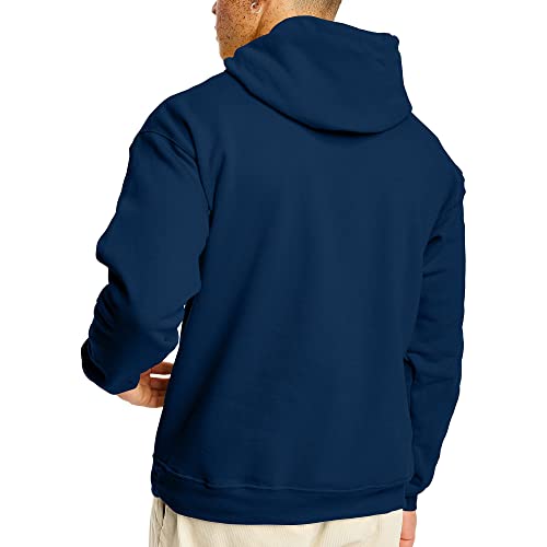 Hanes Men's Pullover EcoSmart Hooded Sweatshirt, Navy, XX-Large