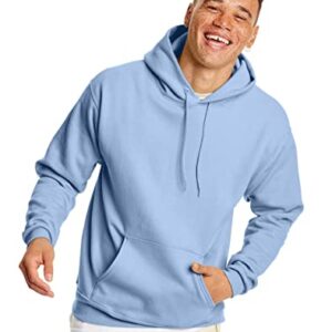 Hanes Men's Pullover EcoSmart Hooded Sweatshirt, Light Blue, Large