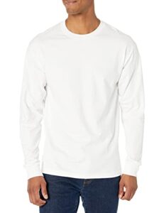 hanes men's long sleeve beefy-t shirt, white, x-large (pack of 2)