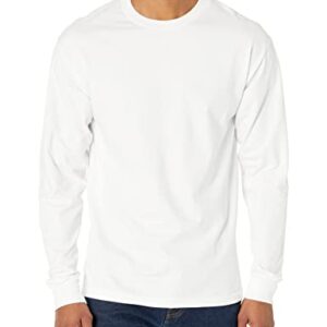 Hanes Men's Long Sleeve Beefy-T Shirt, White, X-Large (Pack of 2)