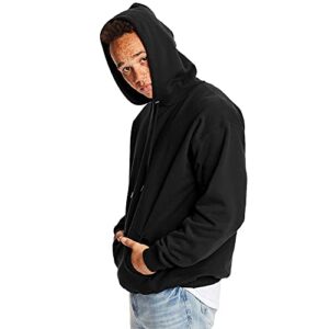 Hanes Men's Big and Tall Ultimate Cotton Heavyweight Pullover Hoodie Sweatshirt, Black, 3X-Large