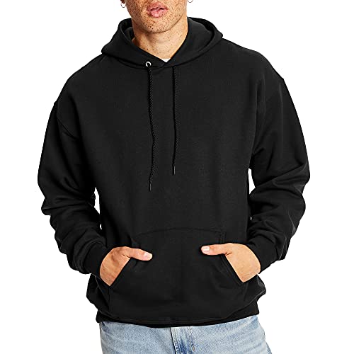 Hanes Men's Big and Tall Ultimate Cotton Heavyweight Pullover Hoodie Sweatshirt, Black, 3X-Large