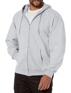 hanes men's full zip ultimate heavyweight hoodie, light steel, medium