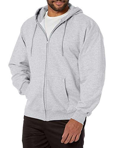 Hanes Men's Full Zip Ultimate Heavyweight Hoodie, Light Steel, Medium