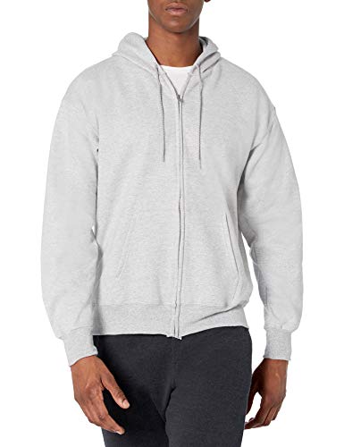 Hanes Men's Full Zip Ultimate Heavyweight Hoodie, Light Steel, Medium