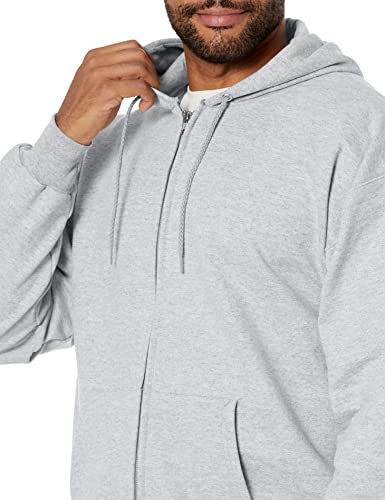 Hanes Men's Full Zip Ultimate Heavyweight Hoodie, Light Steel, Medium