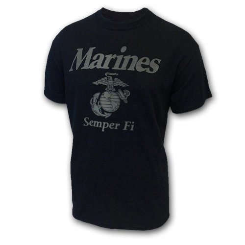 Armed Forces Gear US Marine Corps Reflective PT Short-Sleeve T-Shirt - Official Licensed United States Marines Shirts for Men (Black, X-Large)