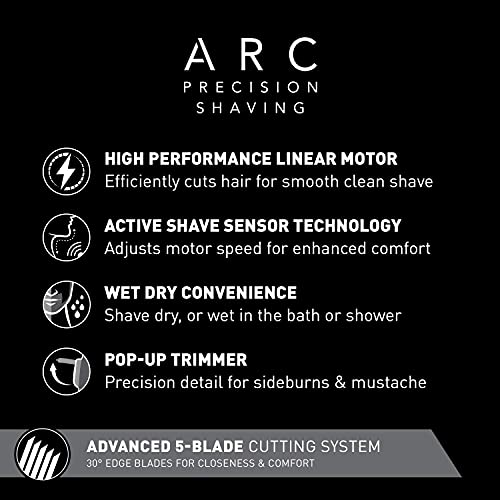 Panasonic ARC5 Electric Razor for Men with Pop-Up Trimmer, Wet/Dry 5-Blade Electric Shaver with Intelligent Shave Sensor and Multi-Flex Pivoting Head – ES-LV65-S (Silver)