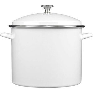 cuisinart enamel stockpot with cover, 16-quart, white