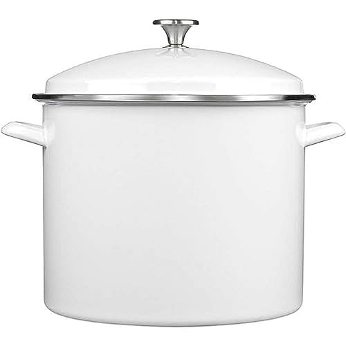 Cuisinart Enamel Stockpot with Cover, 16-Quart, White