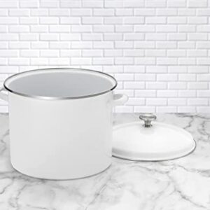 Cuisinart Enamel Stockpot with Cover, 16-Quart, White