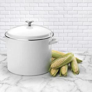 Cuisinart Enamel Stockpot with Cover, 16-Quart, White