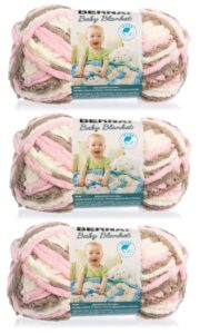 bernat baby blanket yarn (3-pack) little petunias 161103-3421