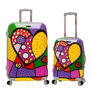 rockland departure hardside spinner wheel luggage, heart, 2-piece set (20/28)