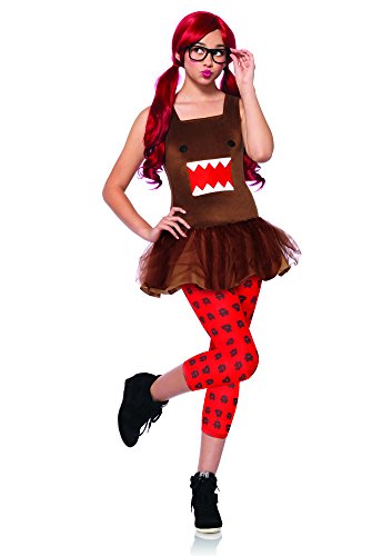 Leg Avenue Women's 3 Piece Nerd Domo Tutu Dress, Brown, Medium/Large