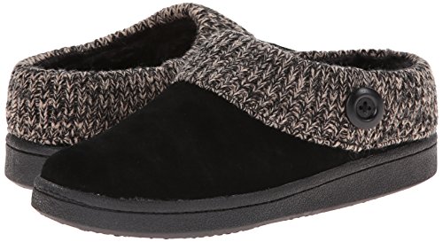 Clarks Women's Knit Scuff Slipper, Black, 8 M US