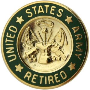 army lapel pin: us. army retired 1968-2007