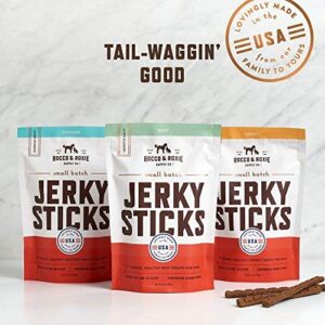 Rocco & Roxie - Jerky Dog Treats Made in USA – Puppy Supplies - Healthy Treats for Potty Training - High Value Real Meat Slow Roasted Snacks for Small, Medium and Large Dogs and Puppies - Soft Chews