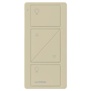 lutron pico smart remote control for caseta smart dimmer switch, 2-button with raise/lower, pj2-2brl-giv-l01, ivory
