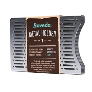 boveda brushed aluminum humidity pack holder – for use with one size 60 boveda pack (sold separately) - space saving - includes magnetic and removable tape mounting kits – 1 count