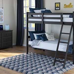 Storkcraft Caribou Twin-over-Twin Bunk Bed (Gray) – GREENGUARD Gold Certified, Converts to 2 individual twin beds